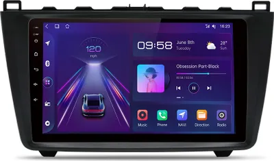 Obrázok produktu pre 4+64G carplay GPS Navi pre Mazda 6 2007-2012 9'' Android autorádiá BT SWC DSP USB 4GSIM 8 core DSP RDS