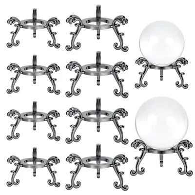 8 Kristallkugelhalter, Gewehrfarbe, 2 Größen, Metall-Display