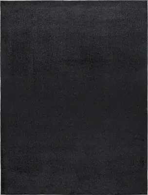 A plain black rug.