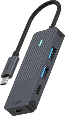 Immagine prodotto di Rapoo hub USB-C grigio da USB-C a USB-A e USB-C