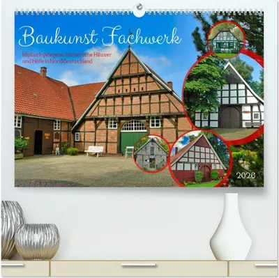 Produktbild von Baukunst Fachwerk (hochwertiger Premium Wandkalender 2026 DIN A2 quer), Kunstdruck in Hochglanz