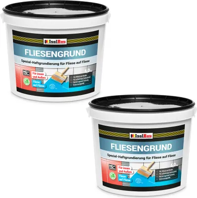 Produktbild von Isolbau Fliesengrund Blau 12 kg - Fliese auf Fliese Grundierung für Wand- & Bodenfliesen im Innen- & Außenbereich