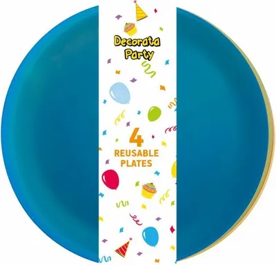 Produktbild von Wiederverwendbare Plastikteller Farbe 20 5cm 4St