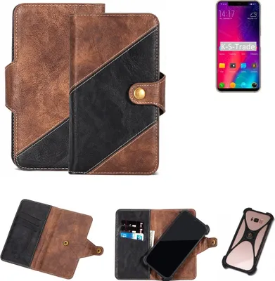 Produktbild von K-S-Trade Handy Hülle Schutz Hülle Schutzhülle Bookstyle Case kompatibel mit Elephone A4 Handy Cover Hülle Schutztasche 1x