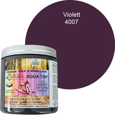 Produktbild von Contura 250ml. Möbellack Lack für Kinderspielzeug Buntlack DIN EN71/3 Buntlack Holzlack - RAL 4007 Violett