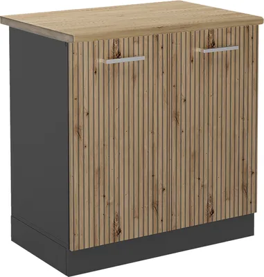 Image de Meuble bas sous-évier Vicco R-Line Chêne Artisan 80cm , PT Chêne, Model 49080