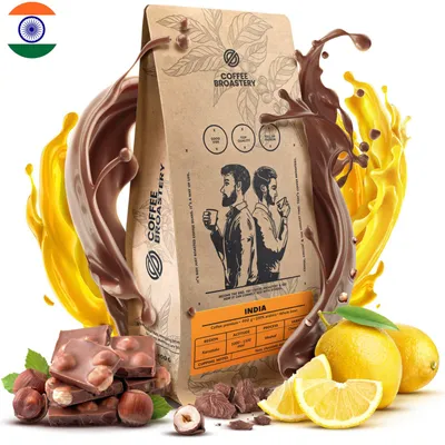 Produktbild von Coffee Broastery - Kaffeebohnen India Karnataka Spezialitätenkaffee 1kg - Frisch Geröstet - 100% Arabica - Schokolade, Nuss - Ganze Bohnen