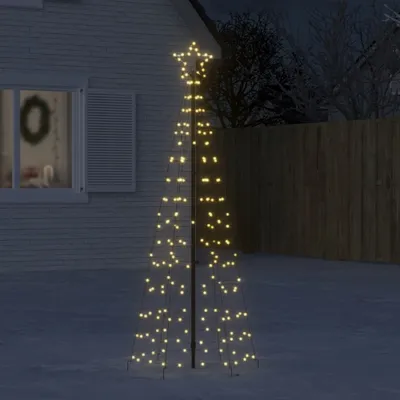 Image de vidaXL Sapin de Noël à LED avec piquet de terre 220 LED blanc chaud 180 cm