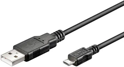 Produktbild von Hapena USBAM11/1, 1 m, USB A, Micro-USB B, USB 2.0, 0,48 Gbit/s, Schwarz