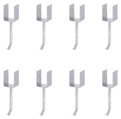 Immagine prodotto di Supporto per montanti a U 8x di Alberts con ancoraggio in acciaio tondo per calcestruzzo, 71x104 mm, ancoraggio in calcestruzzo 200 mm, zincato a caldo, da incassare nel calcestruzzo