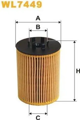 Produktbild von Ölfilter WIX FILTERS WL7449 Filtereinsatz für BMW 5 Limousine (E60) 5 Touring (E61) X5 (E53) 7 (E65, E66, E67) 6 Coupe (E63)