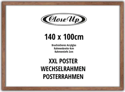 Produktbild von XXL Posterrahmen 100 x 140 cm Holzdekor Eiche Dunkel