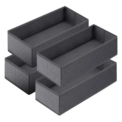 Zdjęcie produktu dla Zestaw pojemników do przechowywania z włókniny – składany organizer do szuflad szafy i szafy na ubrania, 4 szt., 22 × 51 × 11 cm