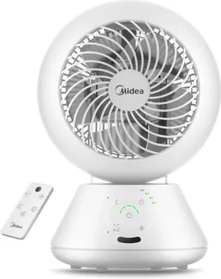Produktbild von Midea MDF24JRW, Haushalts-Lamellenlüfter, Weiß, Tisch, 56,1 dB, 648 m³/h, Fernbedienung, Tasten