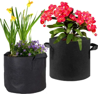 Produktbild von 5 Stück 7 Gallone Pflanztasche Kartoffel Tomaten Erdnüsse Dauerhaft Vliesstoff Pflanzsack Pflanzbeutel mit Tragegriff