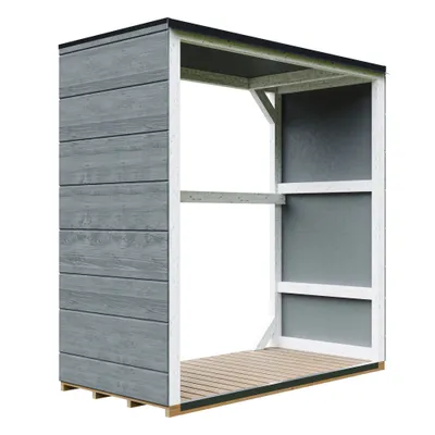 Produktbild von Holzschuppen für den Außenbereich 1,14 m² - 75 x 153 x H159 cm - TIMBELA  M980-1-CAVERN STEEL