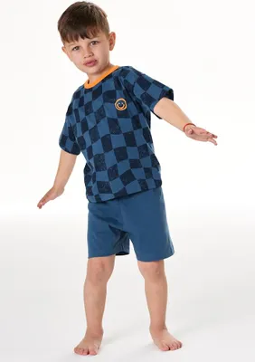 Produktbild von Schiesser Kleinkinder Jungen Schlafanzug kurz Gr. 98 atlantikblau
