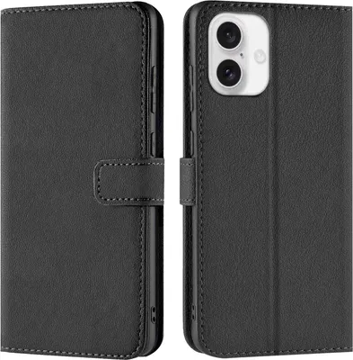 Produktbild von Conie Klapp Tasche für iPhone 16 Kartenfach Rundumschutz Hülle in Schwarz