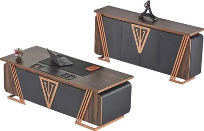 Image de Bureau Sideboard Ensemble de bureau Table de rangement Bois moderne
