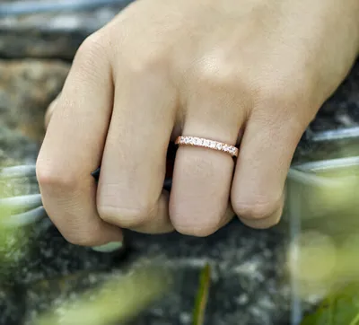Immagine prodotto di Anello in argento placcato oro rosa con cristalli AGG188, 54 mm