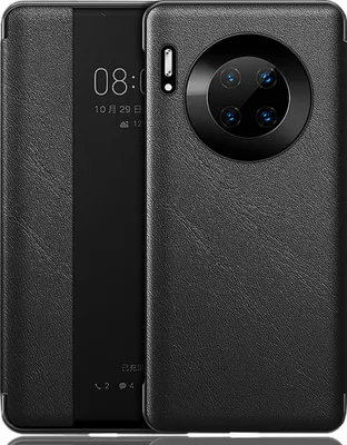 Produktbild von Huawei Mate 30 Pro Hülle, LaimTop Slim Business Smart View Intelligente Wake up-/Sleep Flip Leder Cover Schutzhülle für Huawei Mate 30 Pro Schwarz