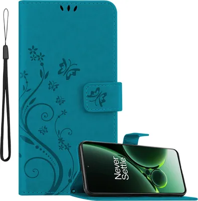 Obrázek produktu pro Kryt Cadorabo pro OnePlus Nord 3 5G v barvě FLORAL BLUE Ochranný kryt v květinovém designu s magnetickým zapínáním, funkcí stojánku a přihrádkami na karty Flipové pouzdro Flower Cover Etui Handy Klapp Hülle Book Tasche