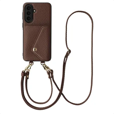 Imagen del producto de Funda para teléfono Sera con cordón y tarjetero de sobre para Samsung Galaxy A57 (5G) - Chocolate Brown
