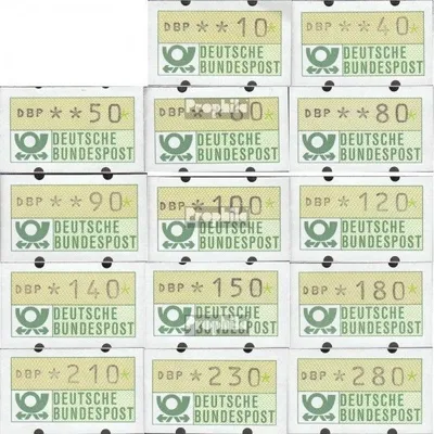 Produktbild von Briefmarken BRD (BR.Deutschland) 1981 Mi Satz 1 (10,40,50,60,80 90,100,120,140,150,180,210,230,280) gestempelt Automatenmarke