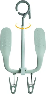 Image de Porte-chaussures pivotant, peu encombrant, pour l'intérieur, avec double crochet, pour le rangement domestique