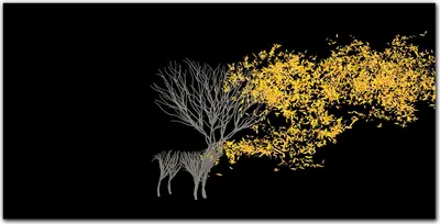 Produktbild von Coloray Küchenrückwand 120x60 Spritzschutz aus Glas - Baum Hirsch