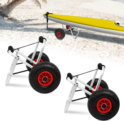Immagine prodotto di Clanmacy Carrello per kayak Carrello per canoa Carrello per surf Alluminio Kayak Canoa Rimorchio per barche Alluminio 2 pezzi