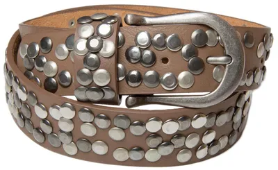Produktbild von styleBREAKER Damen Nietengürtel 4 cm | Kunstleder mit bunten Nieten | Halbrunde Metallschnalle | Vintage Look für Jeans | Kürzbar