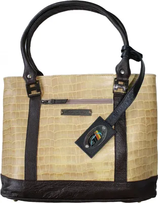 Produktbild von German Wear, Damen Lederhandtasche Shopper Ledertasche Handtasche Tasche Tragetasche beige/braun