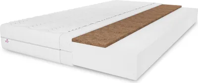 Produktbild von Schaum-Kokosmatratze Berlin 140X200X11 cm, Härtegrad H3/H4, Doppelseitige-Matratze, gesteppter Weiß Bezug