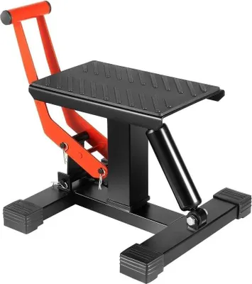 Produktbild von Hydraulische Motorradhebebühne - Offroad Motorradständer / Wagenheber - Hebetisch für Werkstatt - Robuste Stahlkonstruktion - Fußpumpe - Schwarz