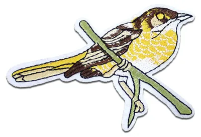 Produktbild von Vogel Auf Ast - Aufnäher, Bügelbild, Aufbügler, Applikationen, Patches, Flicken, Zum Aufbügeln, Größe: 8,9 x 6,5 cm