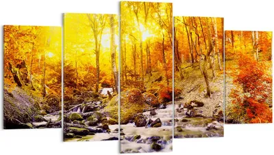 Produktbild von Bild auf Leinwand - Leinwandbild - Berge Bach Wasser - 160x85cm - Wand Bild - Wanddeko - Wandbilder - Leinwanddruck - Bilder - Kunstdruck - Wanddekoration - Leinwand bilder - Wandkunst - EA160x85-3717