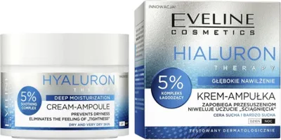 Zdjęcie produktu dla EVELINE KREM do Twarzy Hyaluron Therapy 50ml Głębokie Nawilżenie Ampułka