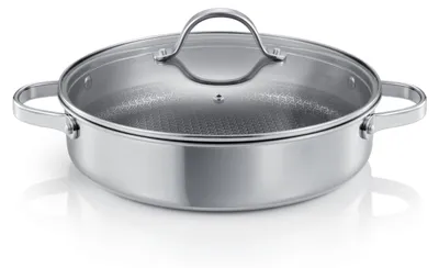Bratpfanne 28 cm mit Deckel, antihaft, Edelstahl, 1,5 l