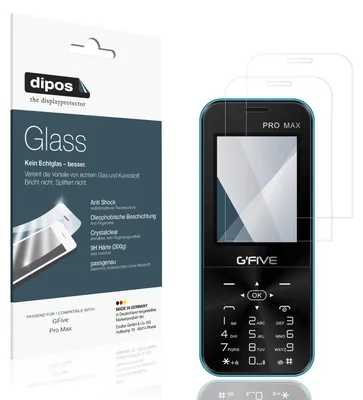 Produktbild von 2x Schutzfolie für GFive Pro Max - Anti-Shock 9H Folie dipos Glass Kunststoffglas