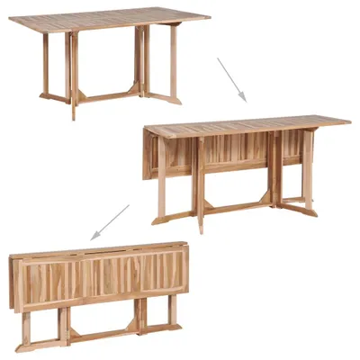 Image de vidaXL Ensemble de jardin 7 pièces pliable en teck massif