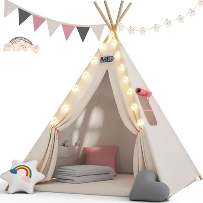 Zdjęcie produktu dla Namiot tipi JULIA, 160x120x120cm, beżowo/różowa
