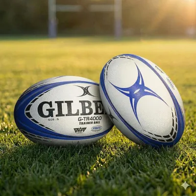 Image de Gilbert G-Tr4000 (Size 5) Ballon De Rugby - Blanc / Marine  | Taille: 5