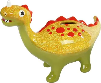 Produktbild von Sparbüchse Dinosaurier aus Keramik - bunte Dino Spardose für Kinder