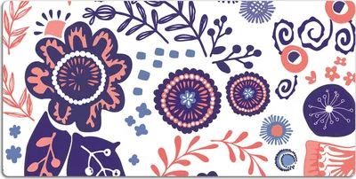 Produktbild von Schreibtischmatte Tischunterlage 90x45 cm Mauspad - Abstrakte Blumen