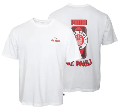 Produktbild von FC St. Pauli PUMA T-Shirt Graphic, Offizieller Fanartikel, Weißes T-Shirt mit Vereinswappen-Rückenprint, 100% Baumwolle