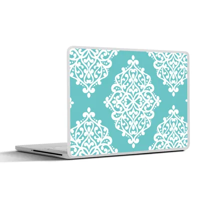 Produktbild von MuchoWow® Laptop Aufkleber Sticker Cover Blumen - Weiß - Blau - Vintage - Muster 30x21 cm - Sticker für Laptop - Selbstklebend