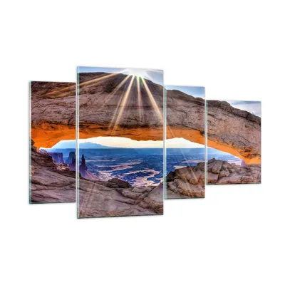 Produktbild von Bilder auf glas - Felsen Ansicht Landschaft - 120x70cm - Glasbilder - Wandbilder - Kunstdruck - zum Aufhängen bereit - Wanddekoration aus Glas - Glas Bilder - Wandbild auf Glas - GDL120x70-0184