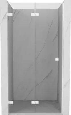 Produktbild von Mexen Lunar-F Falttür für die Dusche links 65 cm, transparent, weiß - 836-065-000-20-00-L