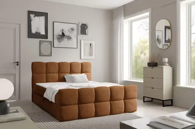 Obrázek produktu pro Kontinentální postel 200x220 ISEMBARD - hnědá + topper